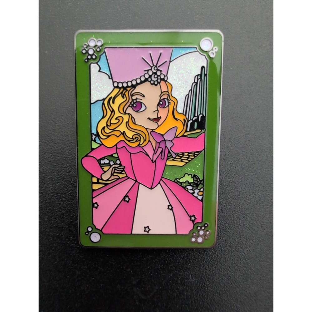 Embossed Enamel Lapel Pin Badge - Wizard of Oz Emerald City Glinda NEW Glitter